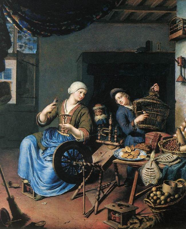 MIERIS, Willem van The Spinner oil painting image